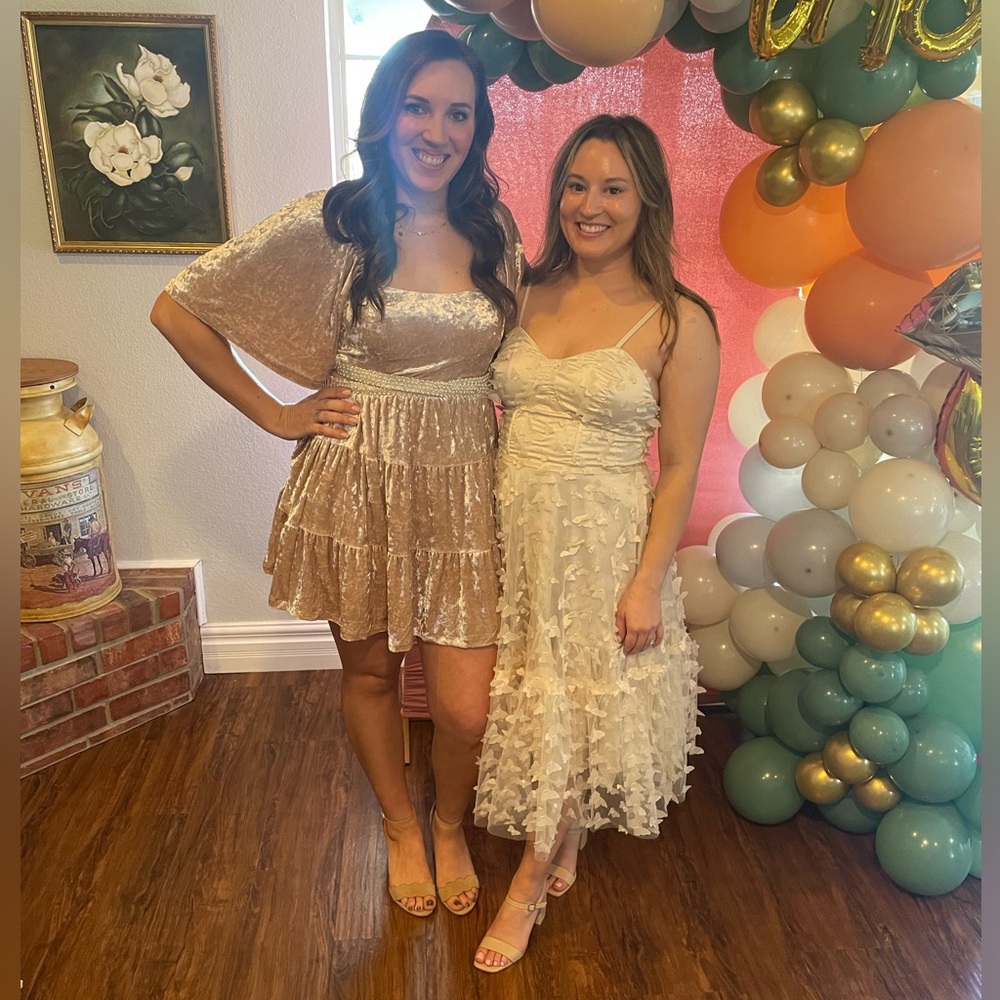 Butterfly satin dress